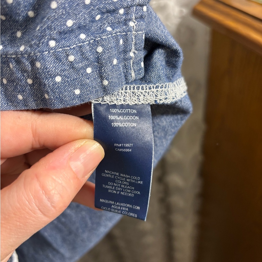 Tommy Hilfiger Blue Polka Dot Button-Down Shirt - Picture 5 of 7